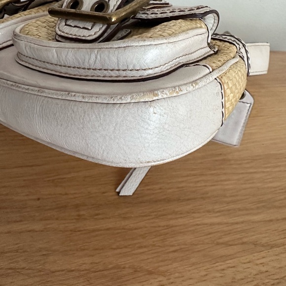 Coach beige straw leather handbag/shoulder bag - Picture 12 of 13